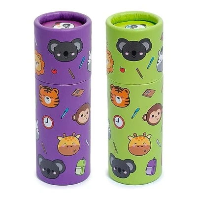 Image of Puckator Adoramals Zoo Pencil Pot with 12 Colouring Pencils Cute Stationary Coloured School Roll Color for Adults
