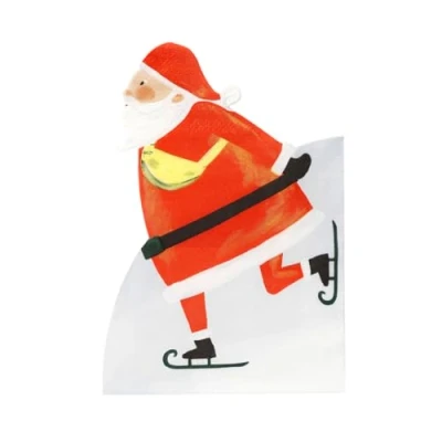Image of Talking Tables 20 x Disposable Santa Shaped Paper Napkins, 3PLY, Recycling, Serviettes, Decoupage, Catering, Patterned Napkin