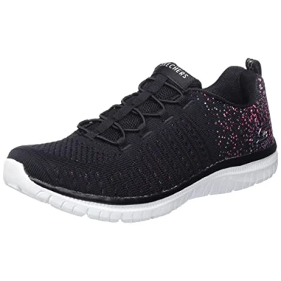 Image of Skechers Women&#039;s Virtue Sneaker, Black/Pink, 7 UK