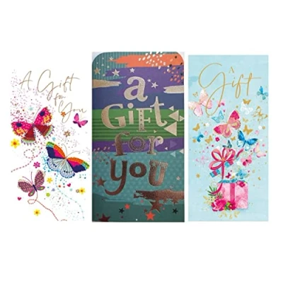 Image of 6pk Money Wallet With Envelope Gift Voucher Cards Multipack 3 Assorted Designs A for You Hold Cash Note Card New Relations, Occasions, Family (Design 4)
