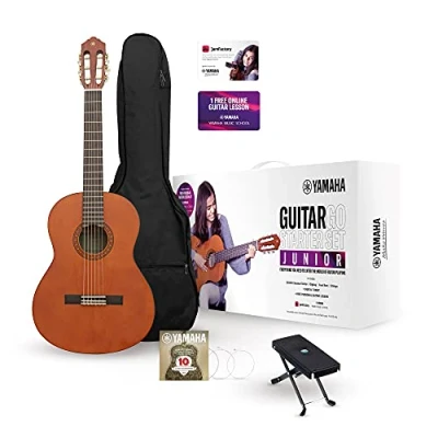 Image of Yamaha GuitarGo Starter Set Junior Acoustic guitar pack for young learners including a gig bag, digital tuner iOS and footrest