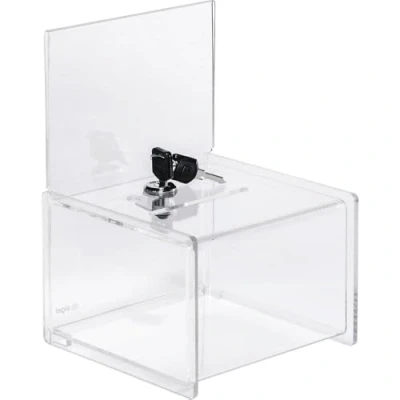 Image of SIGEL VA151 Lockable Promotional Box / Suggestion Box, 15 x 22 cm, with insert panel, acrylic, transparent