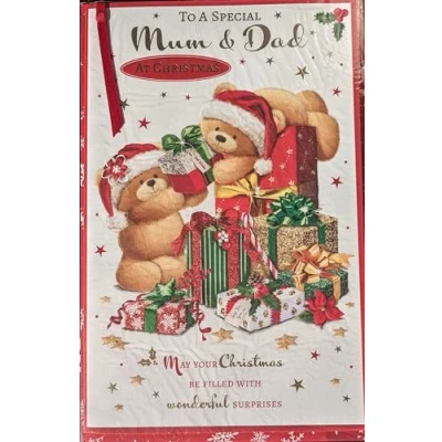 Image of Mum And Dad Christmas Sending Wishes To A Special 8 page card
