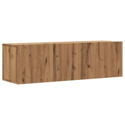 Image of vidaXL Wall Mounted TV Cabinet Floating Unit/Media Console Artisan Oak Engineered Wood Living Room/Lounge, Ample Storage 100x30x30cm
