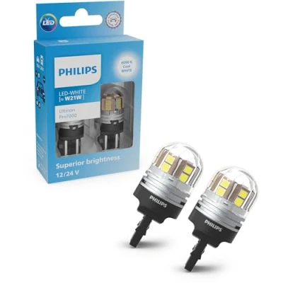 Image of Philips Ultinon Pro7000 LED car signaling bulb (W21W white), 12V/24V