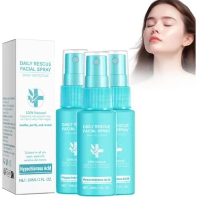 Image of Hypochlorous Acid Face and Skin Spray, Safe for use on Acne Prone Skin, Soothing Facial Hydrating Mist, Care Products Sensitive (3 Pcs)