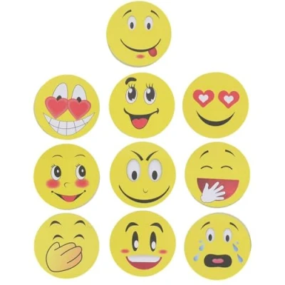 Image of whatUneed Sticky Notes, 10 Pack 100 Sheets Per Pad Different Expressions Removable Adhesive for Children