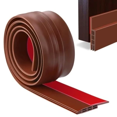 Image of YOUSHARES Draft Excluder for Doors Under Door Draught Bottom of Insulation Strip Tape Soundproof Seal Weather (Brown)