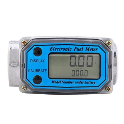 Image of Digital Flow Meter Diesel Fuel Flowmeter High Accuracy 1 Inch NPT Thread Turbo for Diesel, Kerosene and Gasoline(Blue)