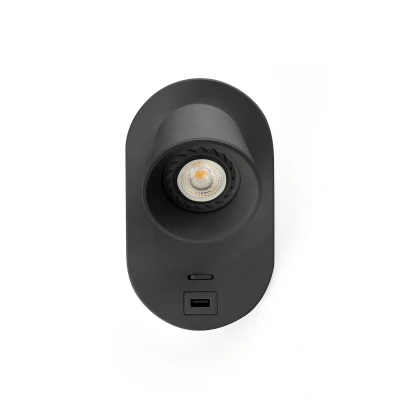 Image of Corb USB C Reading Wall Light Matt Black 1x