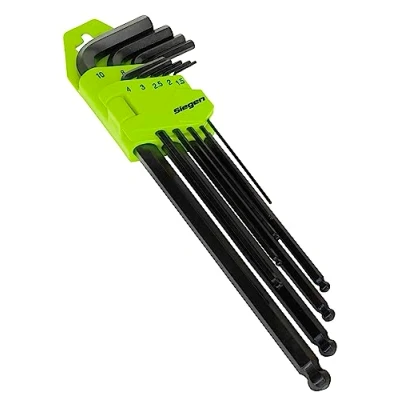Image of Siegen Ball End Hex Key Set 9pc Extra Long Metric