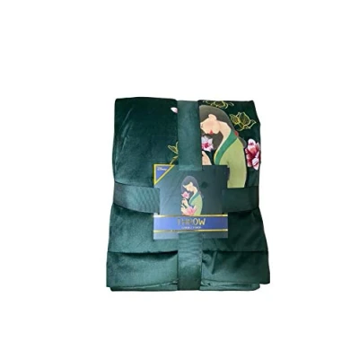 Image of Mulan Deluxe Throw Green 120cm x 150cm Blanket