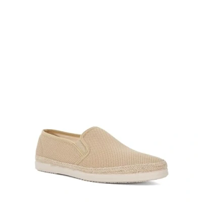 Image of Dune London Mens Ferdo Perforated Embossed Casual Shoes Beige Fabric Size UK 7