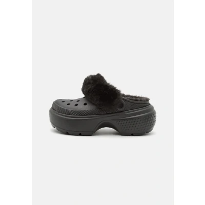 Image of Crocs Stomp Slippers, Women&#039;s, Size: M8/W9, Black Synthetics/textile