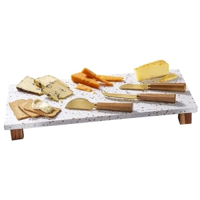 Image of Occasion Natural Marble Cheese Board Gift Set Boxed with Hand Finished Speciality Knife