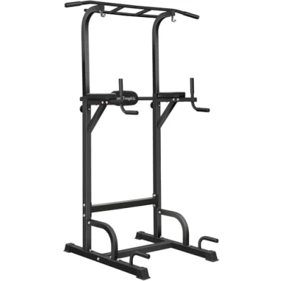 Image of BangTong&amp;Li Power Tower Dip Station Adjustable Pull up &amp; Stands Multi Function Strength Training Bar Fitness Equipment for Home Gym (Black)