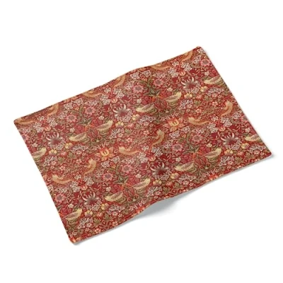 Image of Harrison Cropper William Morris Strawberry Thief Design Fabric Placemat, Set of 4 (Crimson)