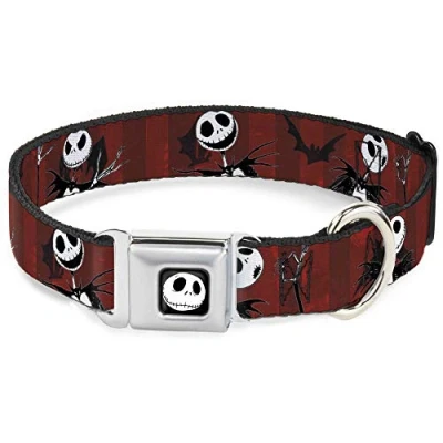 Image of Buckle Down DC WDY035 WL DYAH Jack Expression5 Full Color Dog Collar, WIDE Large/18 32