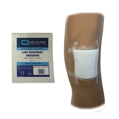 Image of 10 X Medium 7.5CM QUALICARE Premium First AID Double Side Absorbent Low Adherent STERILE DRESSINGS