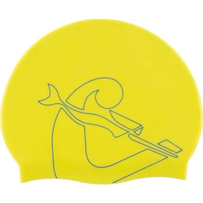 Image of Cressi Ricky Jr Swim Cap Junior Swimming Cap, Yellow/Blue, One Size