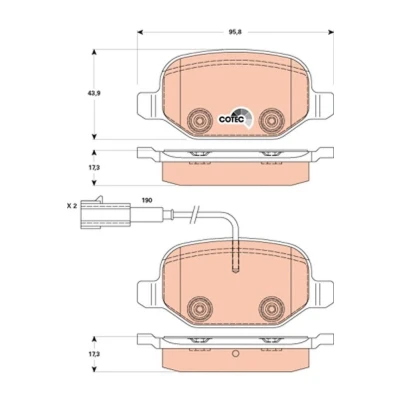 Image of 71770108, 77365752 brake pad set TRW COTEC GDB1881 incl. wear warning contact with caliper screws accessories ALFA ROMEO: MiTo