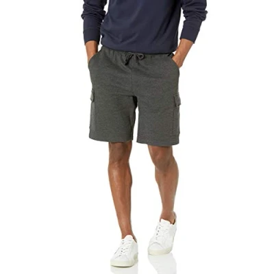 Image of Amazon Essentials Men&#039;s Fleece Cargo Shorts, Charcoal Heather, XL