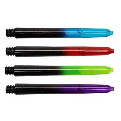 Image of 5 Sets (15 Stems) Two tone nylon dart stems/dart shafts (Black/Green, Medium 48mm)