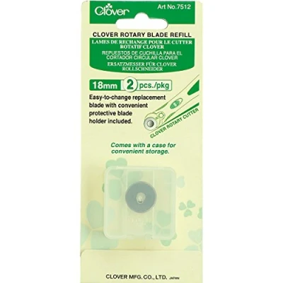 Image of Clover 7512 Rotary Blade Refill Pack: 18mm x 2, Steel, Pkg, 2