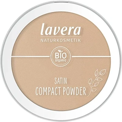 Image of lavera Satin Compact Powder Tanned 03 nude Organic Almond Oil &amp; Rice Vegan Mattifying Long Lasting Velvety Texture (1 x 9,5g)