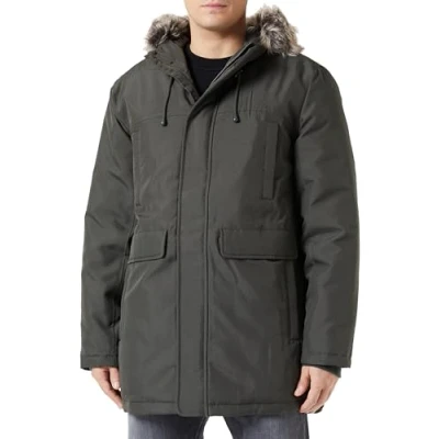 Image of ONLY &amp; SONS Men&#039;s Onsfuture OTW Faux Fur Parka Winter Jacket, Peat, XL
