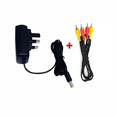 Image of WICAREYO Power Supply Charger with AV Cable for NES , AC Adapter UK Plug Audio Video TV Cord Console