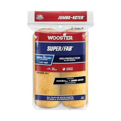 Image of Wooster Brush RR301 4.5 Jumbo Koter Super/Fab Roller Cover, Golden Yellow, Inch