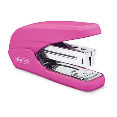 Image of Rapesco 1384 X5 25ps Less Effort Stapler, 25 Sheet Capacity, Hot Pink