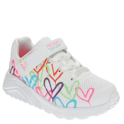 Image of Skechers UNO LITE LOVE LEVITATE girls&#039;s Children&#039;s Shoes (Trainers) in White