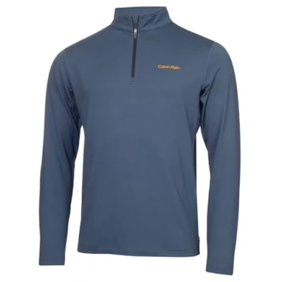 Image of Calvin Klein Mens Newport Half Zip Sweater Engine Blue S