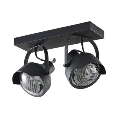 Image of Lindby Henega headlamp ceiling spotlight, black, 2 bulb