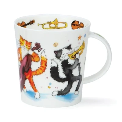 Image of DUNOON Lomond Shape Mug 0.32 Litre Groovy Cats or Dogs (Groovy Cats)