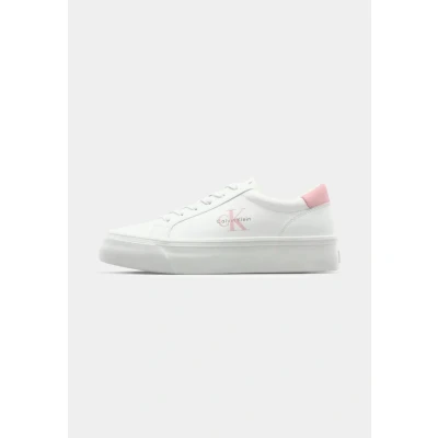 Image of Calvin Klein Jeans VULC Trainers, Women&#039;s, Size: 2.5, Bright white/sweet pink shoes