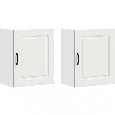 Image of vidaXL Kalmar Kitchen Wall Cabinets White Engineered Wood Ample Storage Space