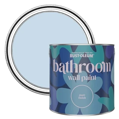 Image of Rust Oleum Blue Water Resistant Bathroom Wall &amp; Ceiling Paint Sky 2.5L