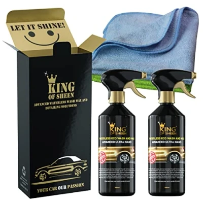 Image of King of Sheen Advanced Ultra Nano 2 bottle Pack. x 500ml plus Professional Microfiber Cloths