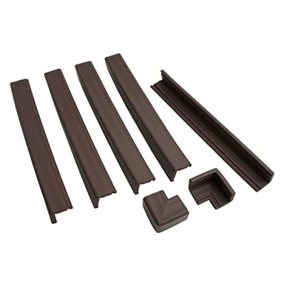 Image of Prince Lionheart Fireplace Guard &amp; 2 Jumbo Corners Protects Child From Sharp Edges Impact Absorbing Foam Edge Protectors 5 x 18’’/45.72cm Wipe Clean Easy Fit Brown
