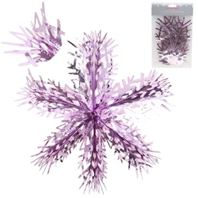 Image of Christmas Concepts® 16 (1.3ft) Large Foil 3D Snowflake Hanging Decoration Trimming (Baby Pink)