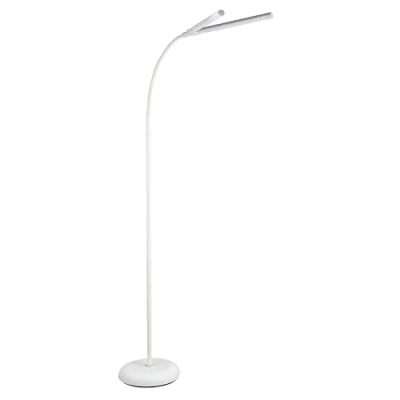 Image of PURElite Natural Daylight Floor Lamp Twin Lights for Double Power, Flexible LED Light, 4 Colour Brightness Settings, Bulbs Reading, Needlework, Sewing, Crafting White