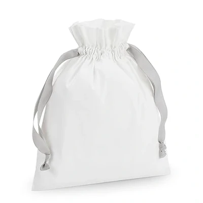 Image of Westford Mill ® W121 Cotton Gift Bag with Drawstring Soft White/Light Grey M