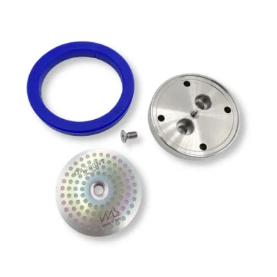 Image of Custom Stainless Steel Tune Up Kit for Gaggia Espresso Machines. Shower Holder, IMS Precision Basket, Cafelat Gasket, Screws