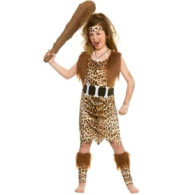 Image of Wicked Costumes Stone Age Cave Girl Fancy Dress Costume Medium (5 7 Years)