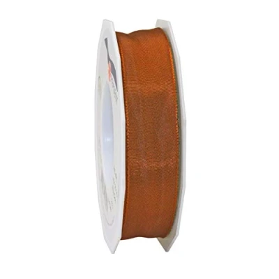 Image of Präsent Lyon Wired Taffeta Ribbon Cinnamon 25 mm Width, m Length