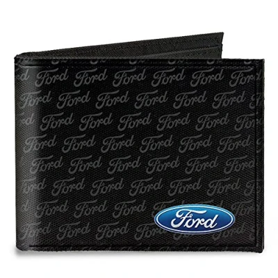 Image of Buckle Down Men&#039;s Canvas Bi fold Wallet Ford Oval Corner W/Text, Multi, One Size