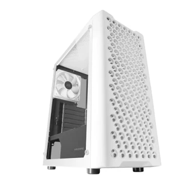 Image of Mars Gaming MC iPRO, Professional ATX Case, 3D Mesh Front Grille, Tempered Glass Side Window, Ultra quiet 12cm FDB Fan, PC Case with Liquid Cooling Support, Wit